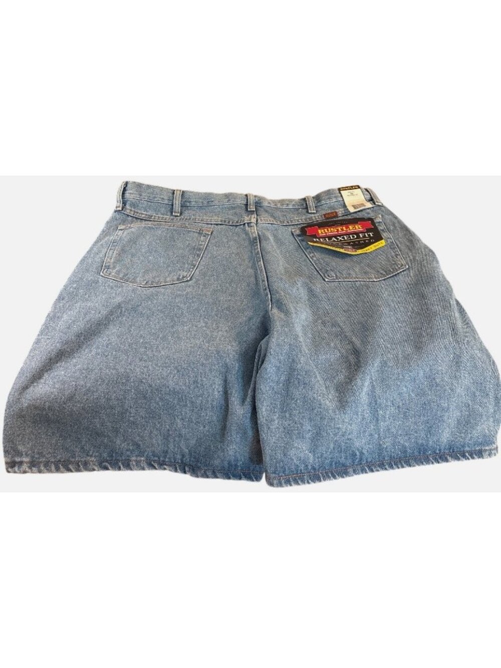 Mens Rustler Relaxed Fit Stonewash Denim Jean Cotton Shorts  SZ 42/9 Casual NWT